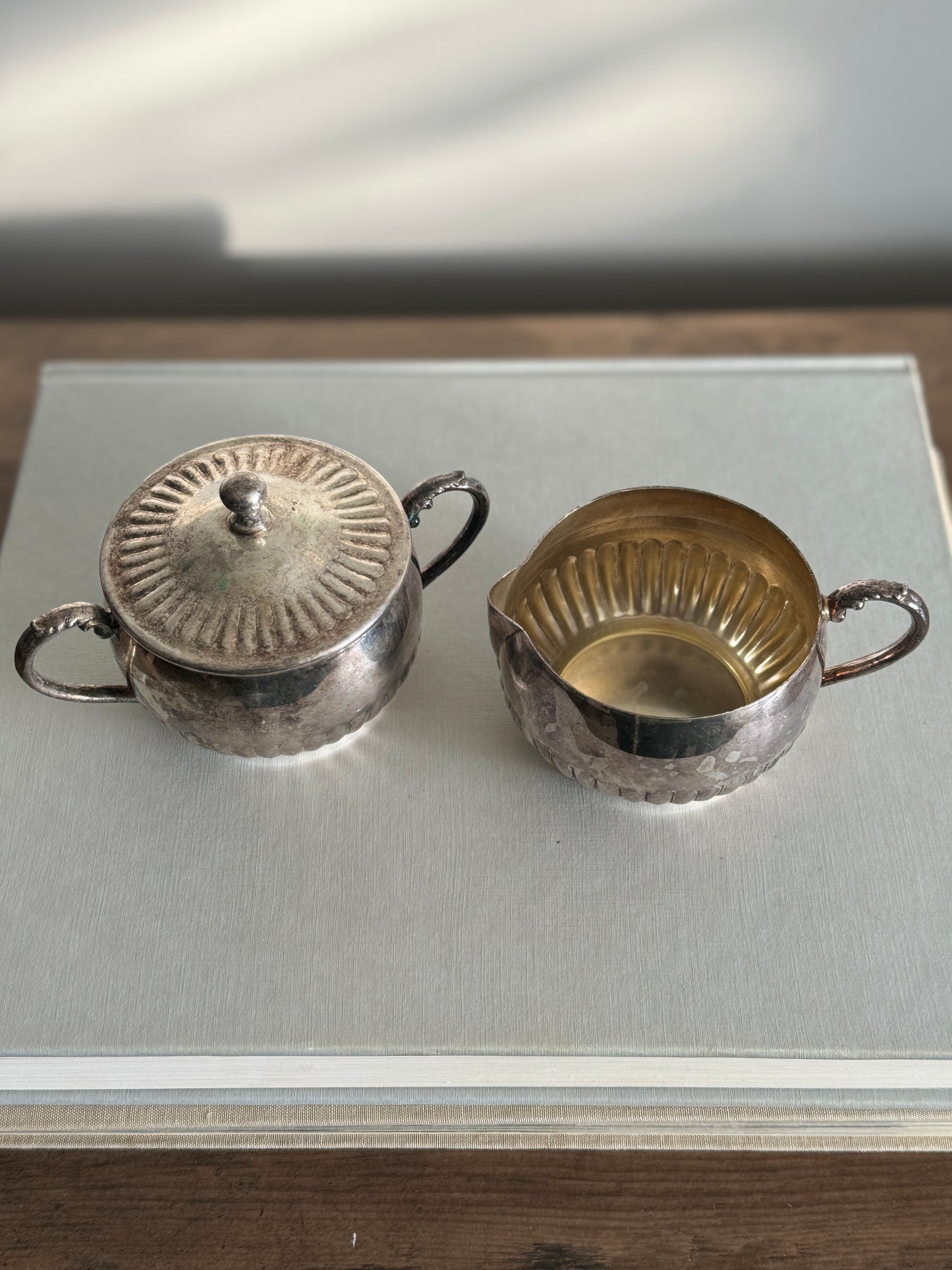 vintage cream and sugar set