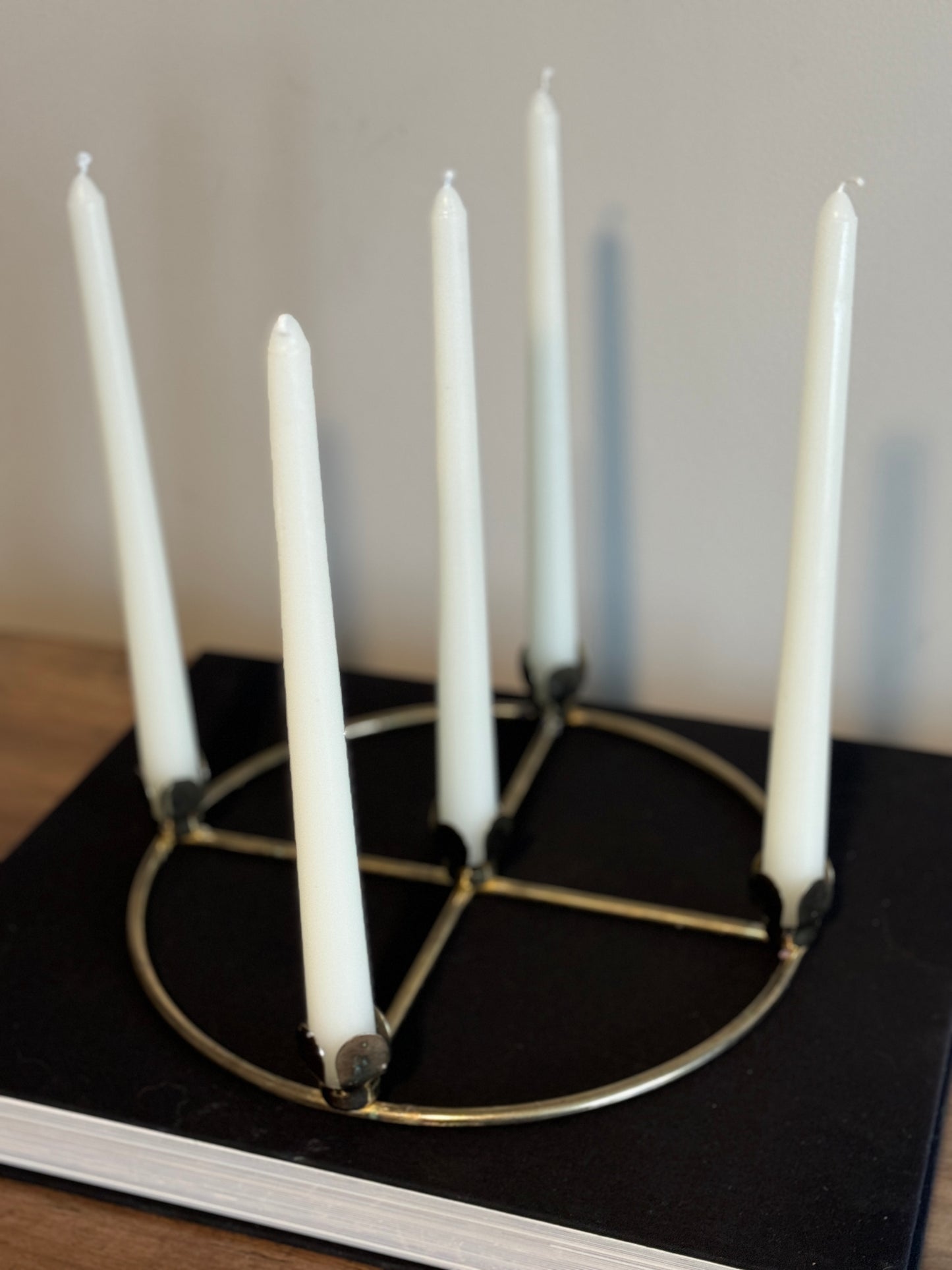 Brass 5 taper candle holder
