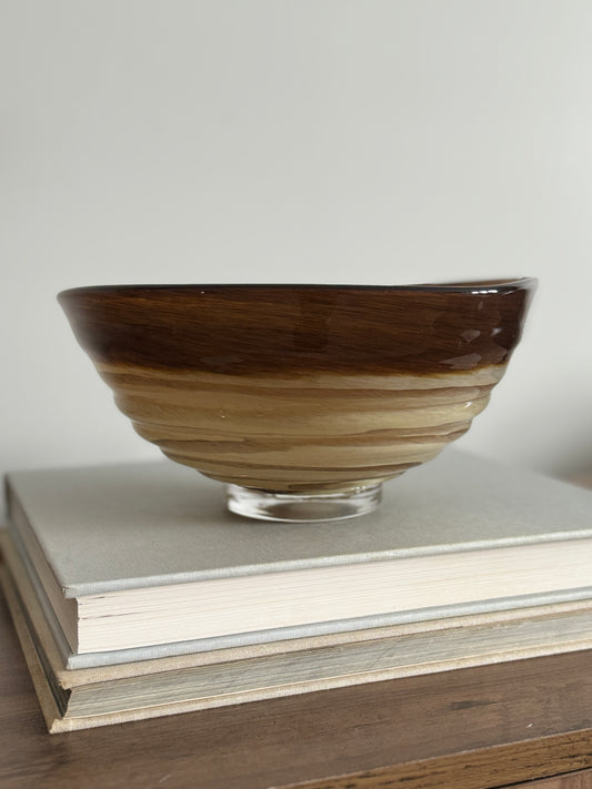 Blown glass bowl in brown shades