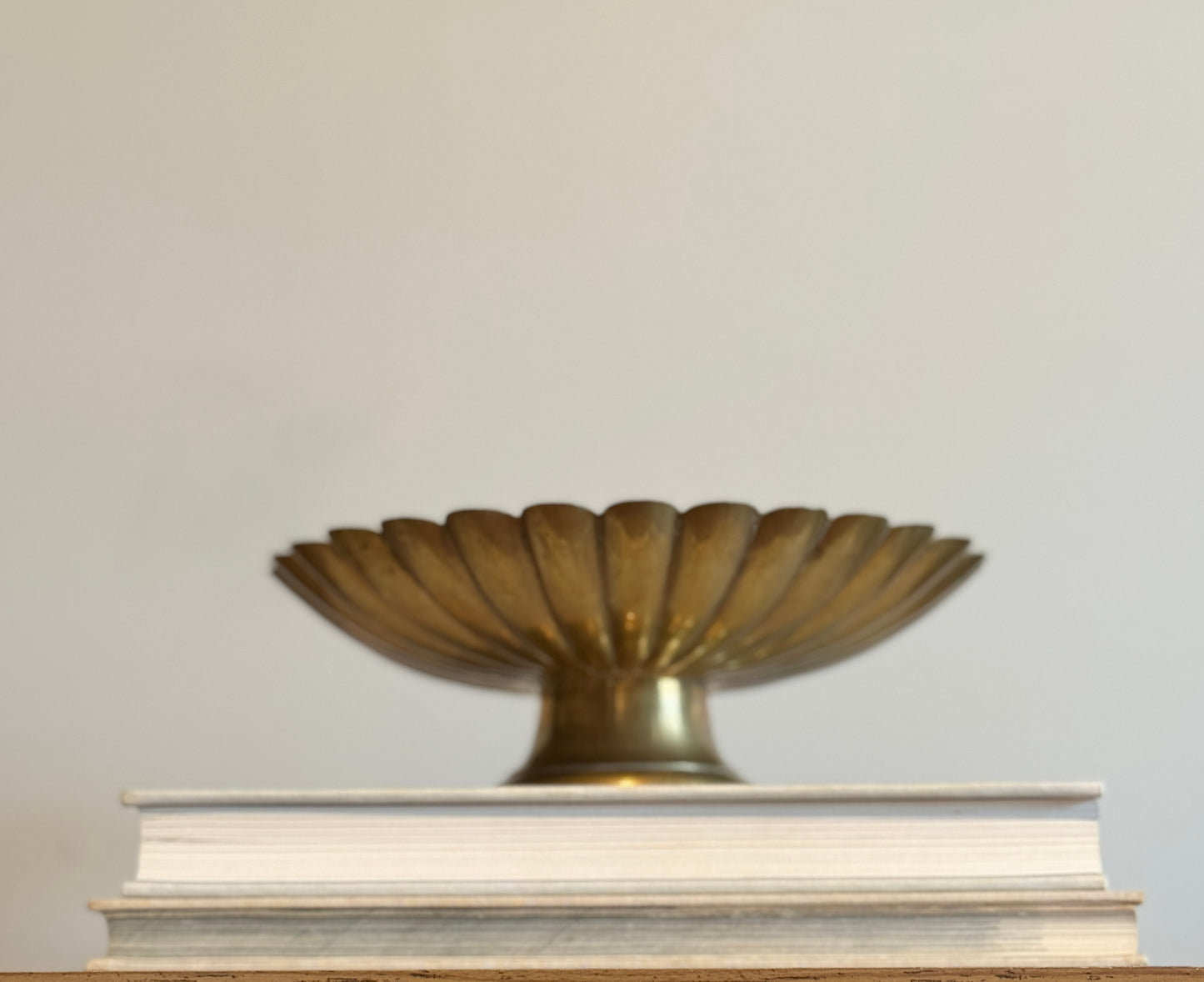 Brass footed etched bowl