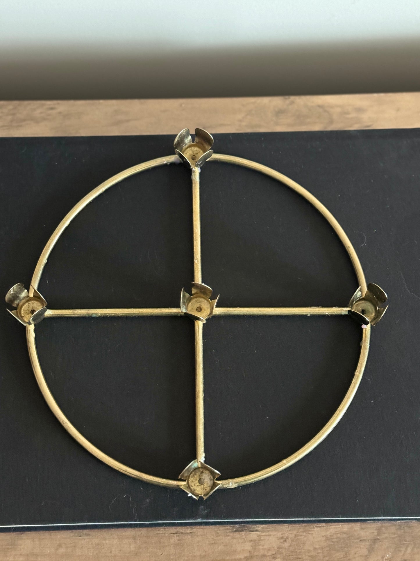 Brass 5 taper candle holder