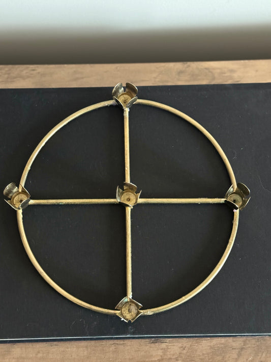 Brass 5 taper candle holder