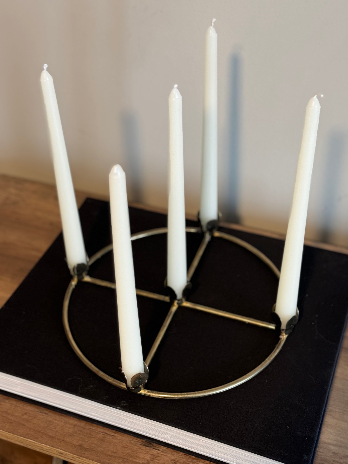 Brass 5 taper candle holder