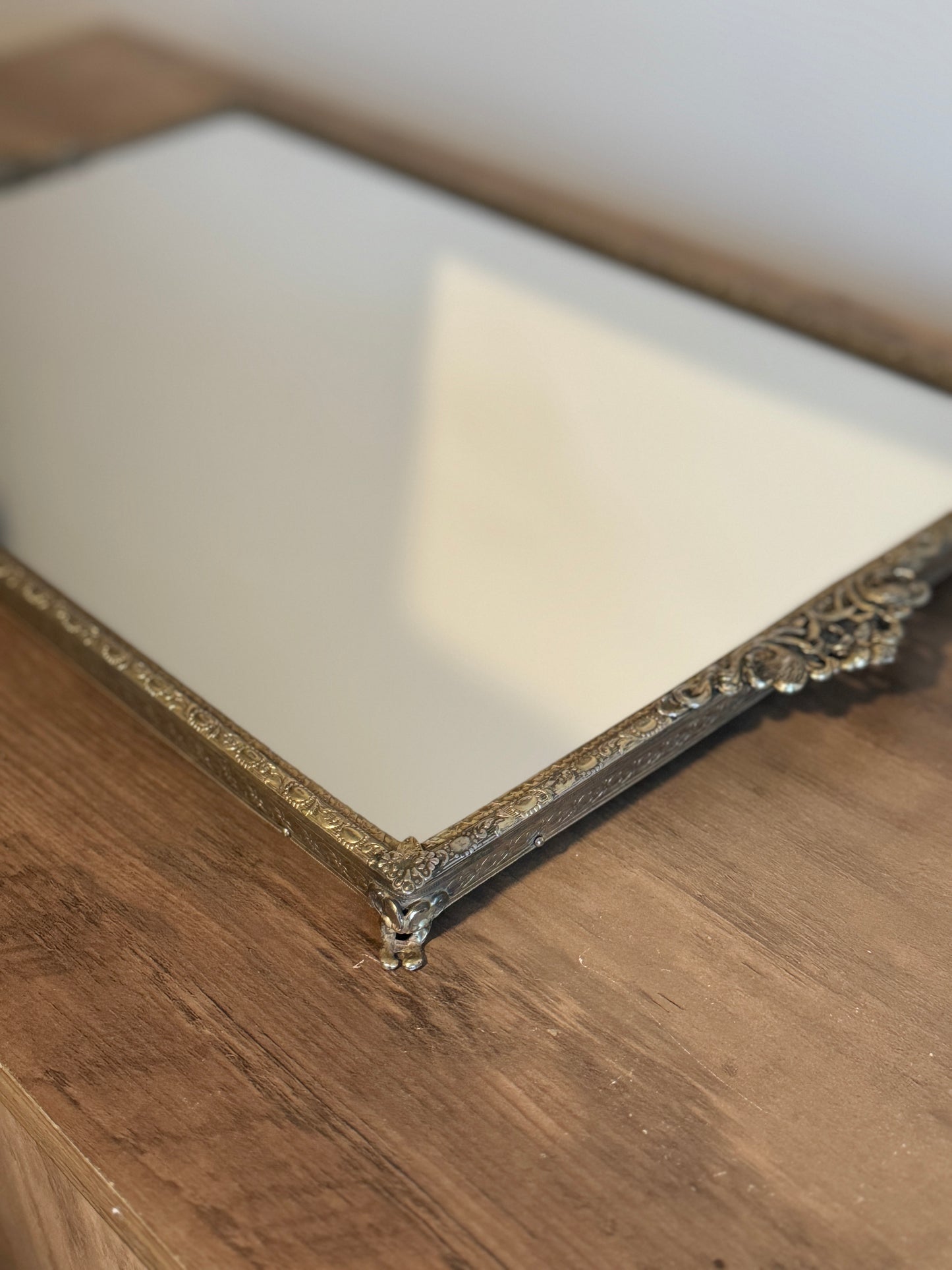 Vintage mirrored glass tray