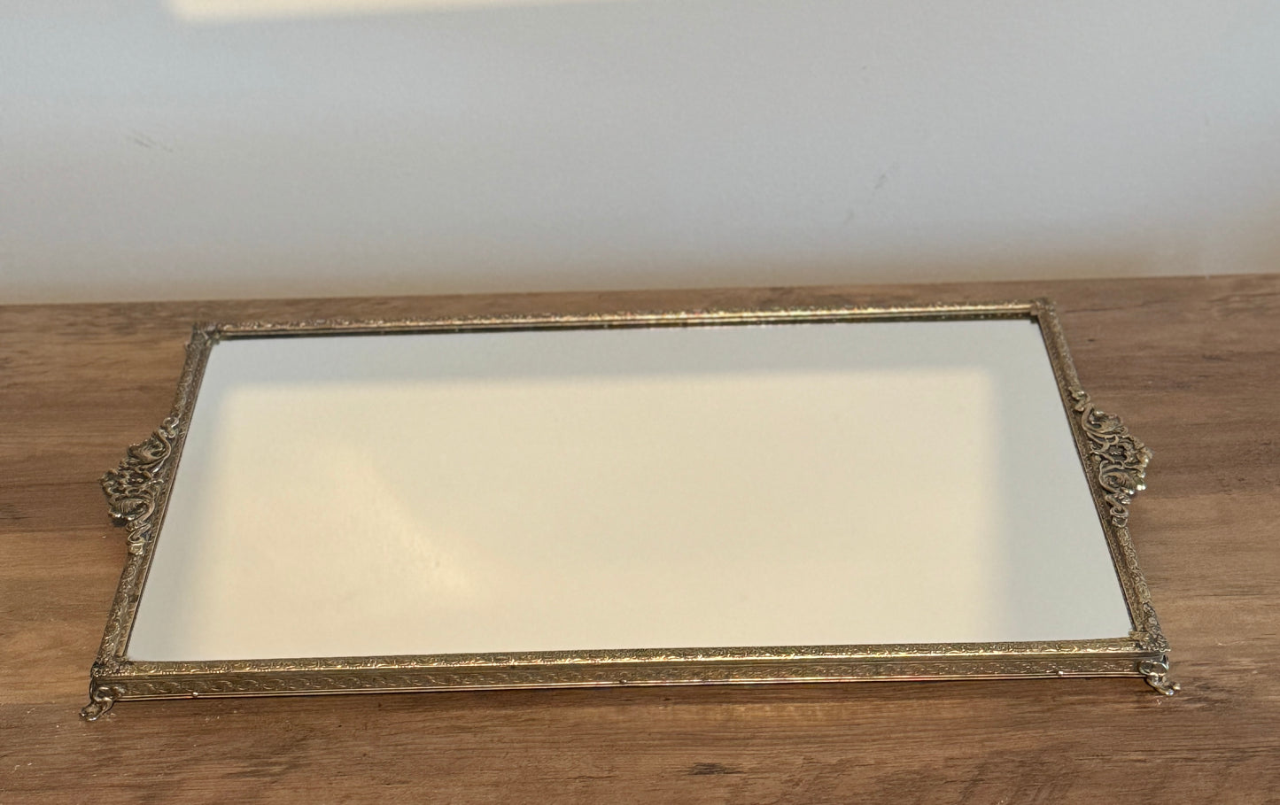 Vintage mirrored glass tray