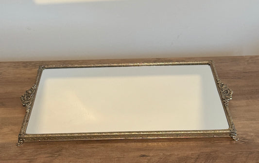 Vintage mirrored glass tray
