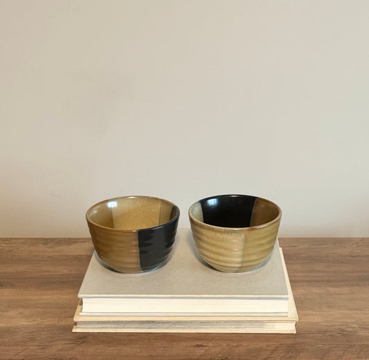 Pair of Sango Gold Dust Black 5022 bowls