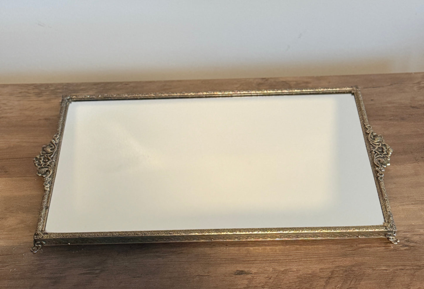 Vintage mirrored glass tray