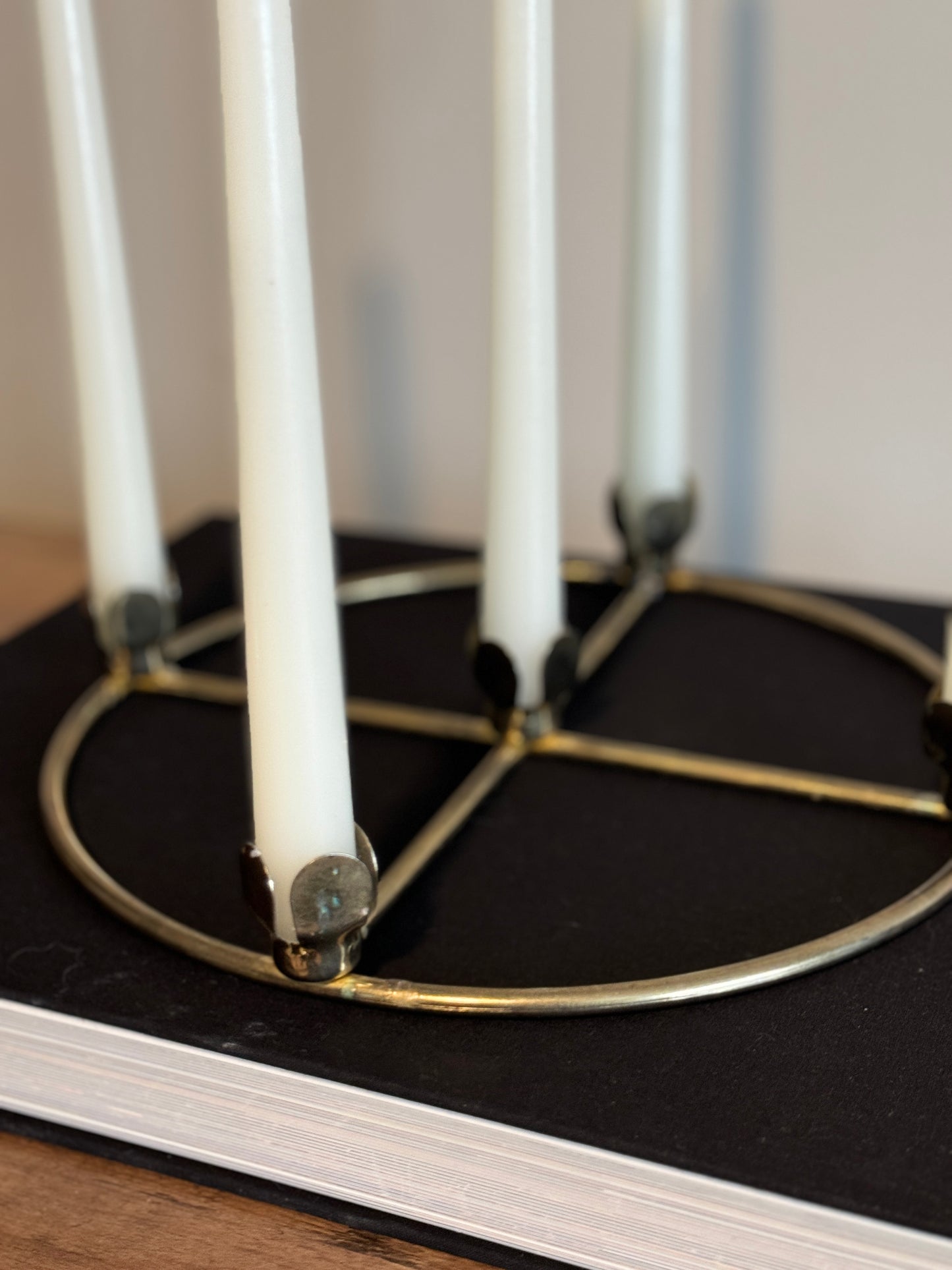 Brass 5 taper candle holder