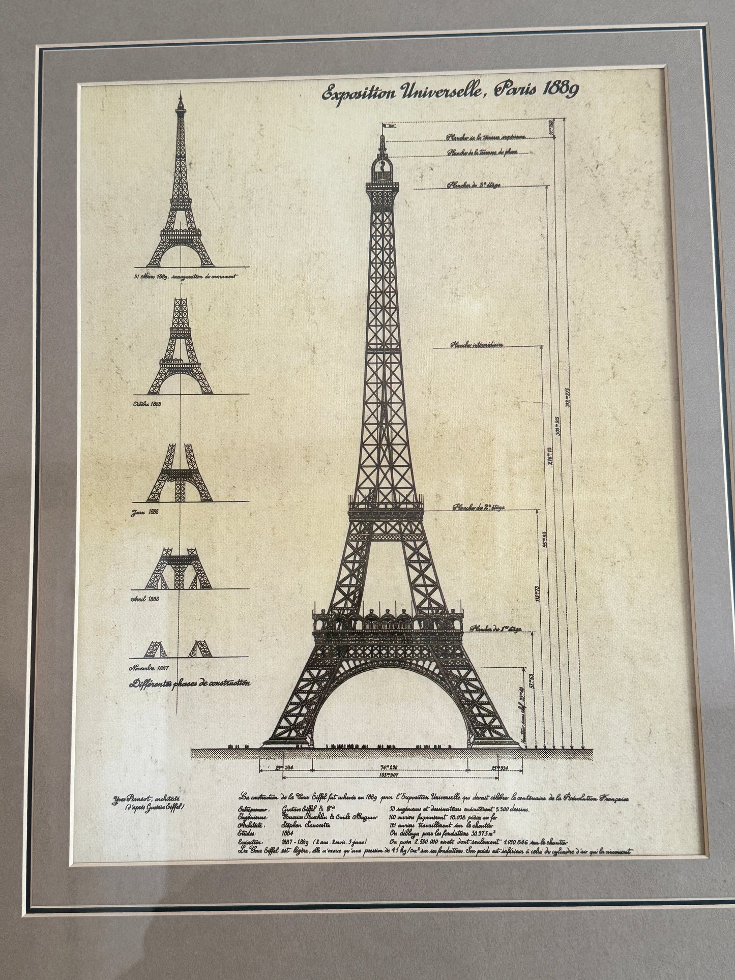 Eiffel Tower print as found