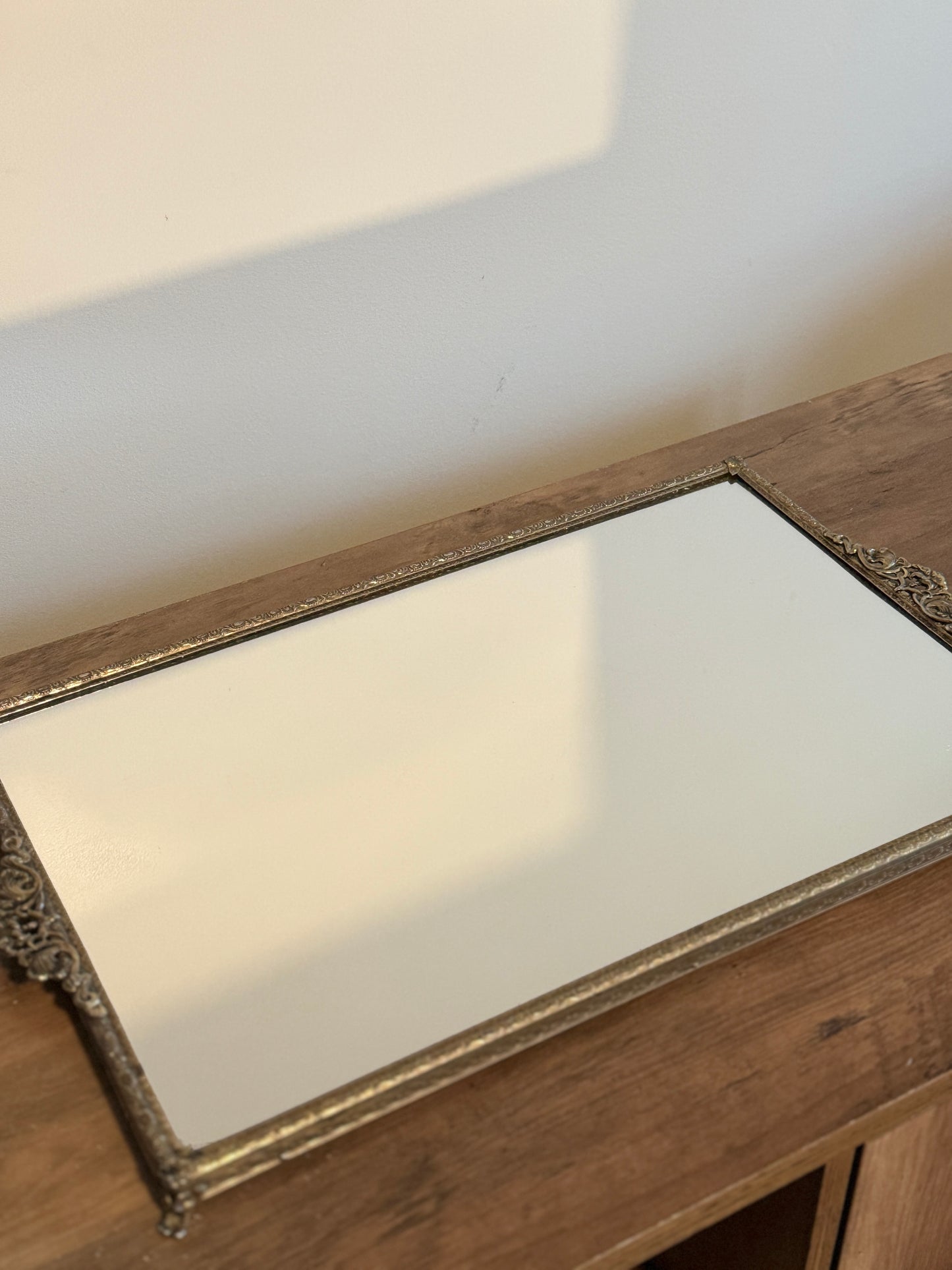 Vintage mirrored glass tray
