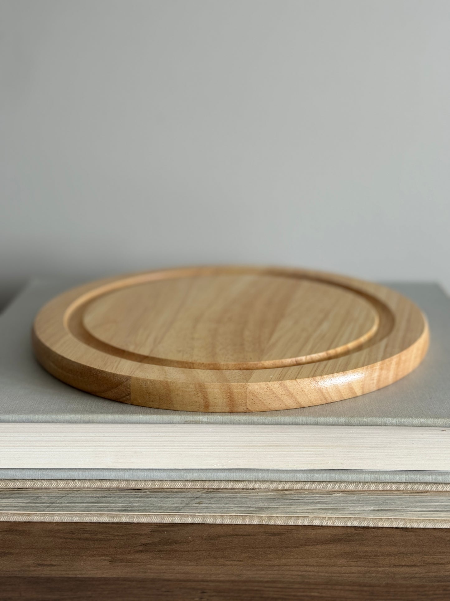 Glass cloche with wood base