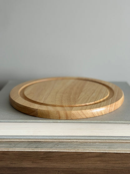 Glass cloche with wood base