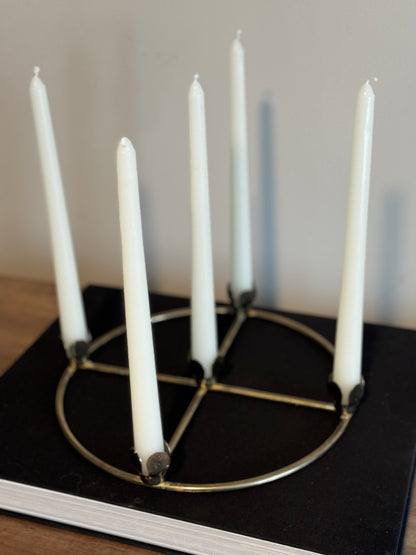 Brass 5 taper candle holder