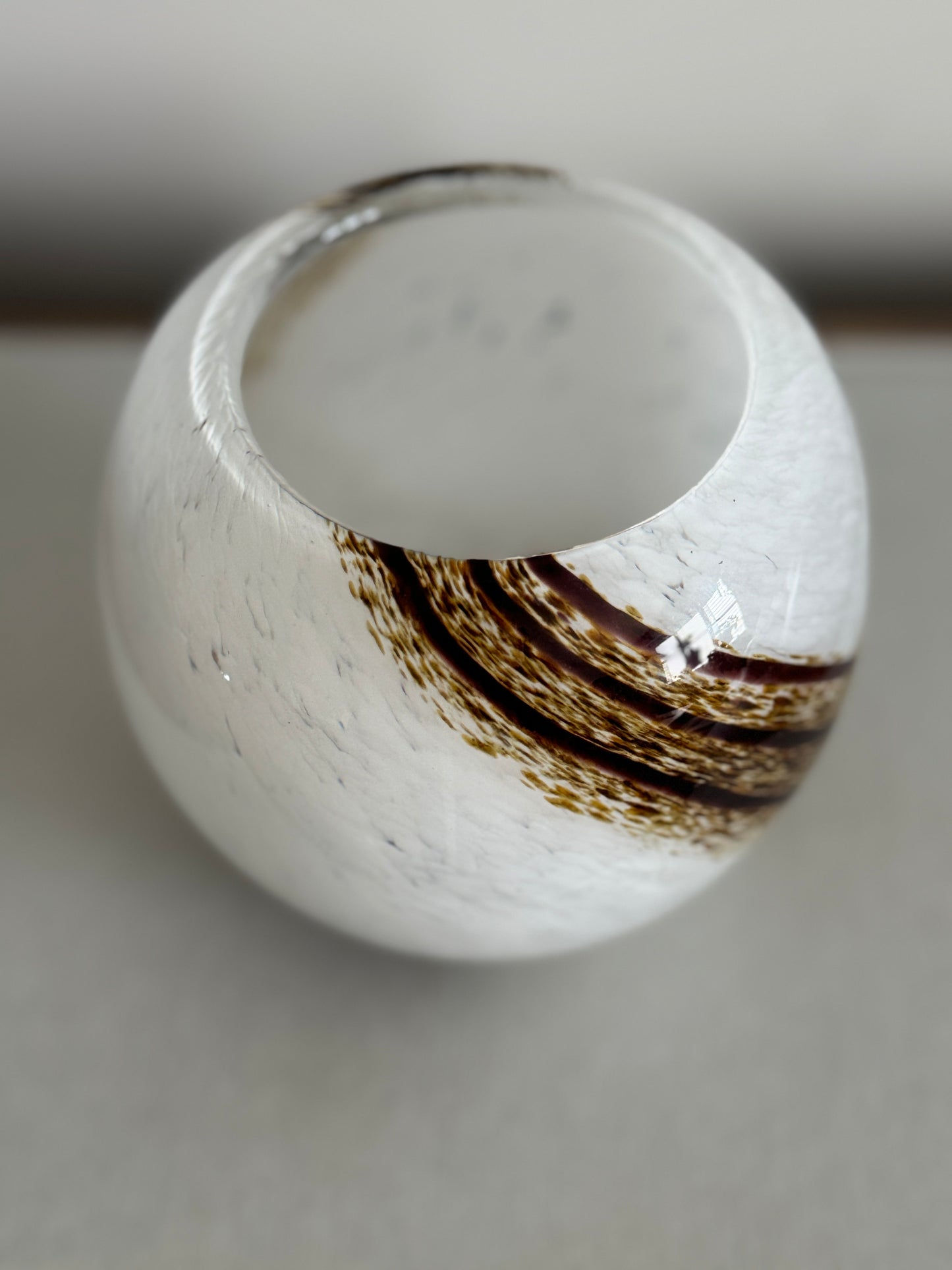 Tiger stripe orb glass bowl