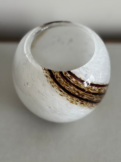 Tiger stripe orb glass bowl