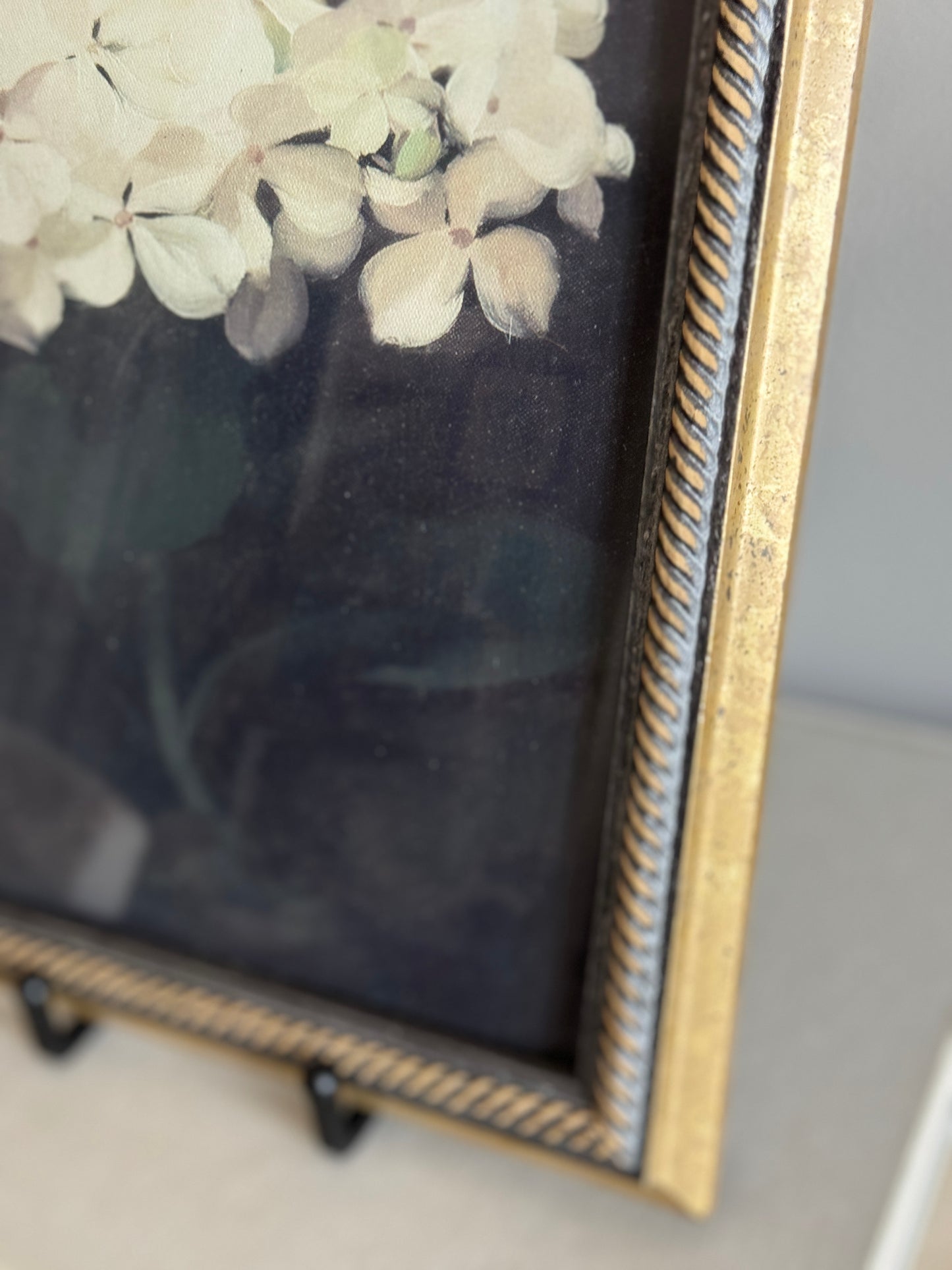 Hydrangea print in thrifted frame
