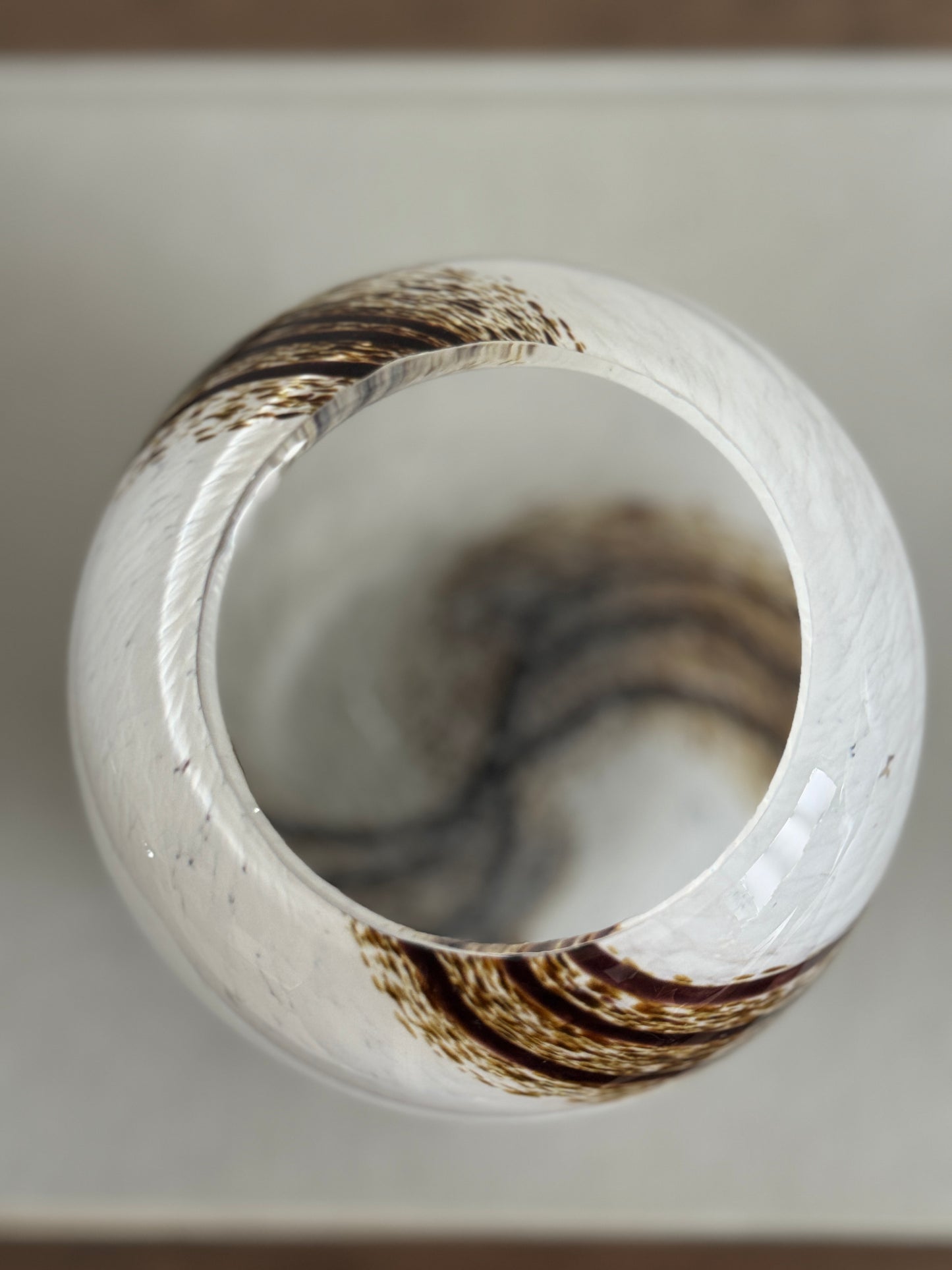 Tiger stripe orb glass bowl