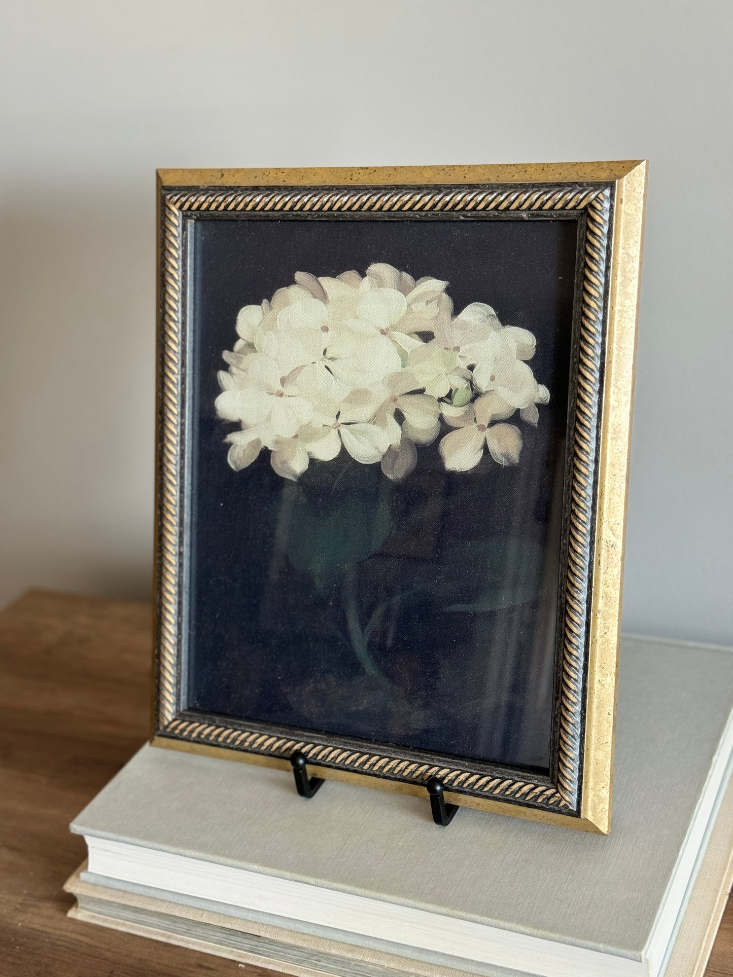 Hydrangea print in thrifted frame