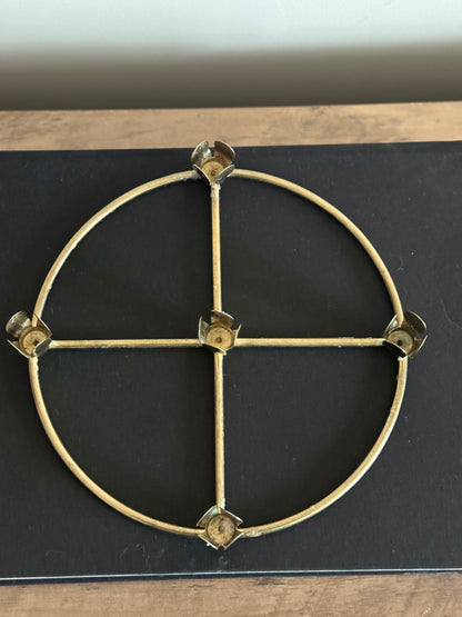 Brass 5 taper candle holder