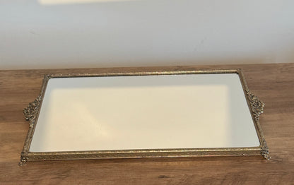 Vintage mirrored glass tray