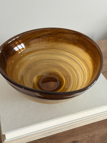 Blown glass bowl in brown shades