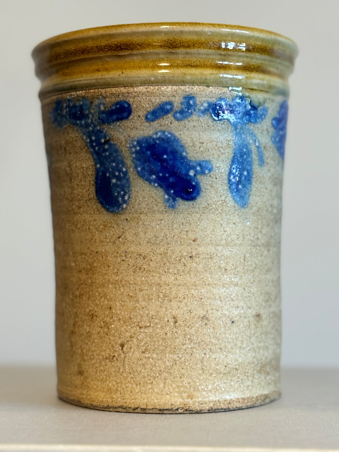 Glazed pottery crock