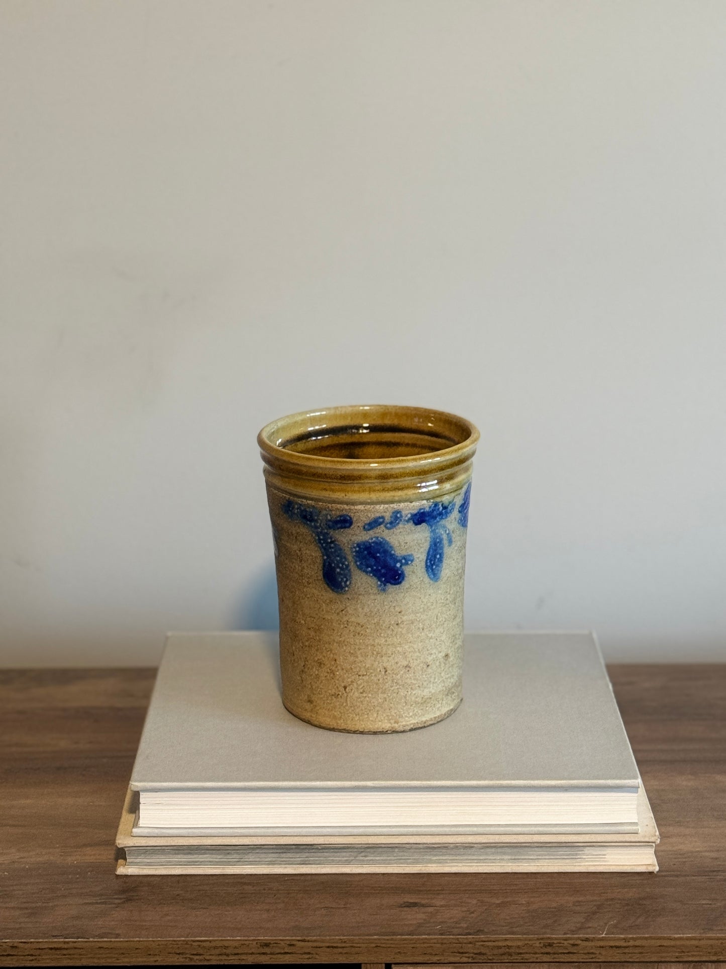 Glazed pottery crock