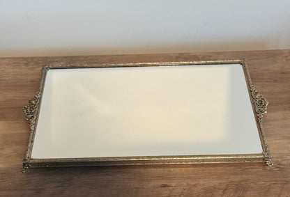Vintage mirrored glass tray