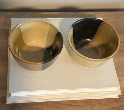 Pair of Sango Gold Dust Black 5022 bowls