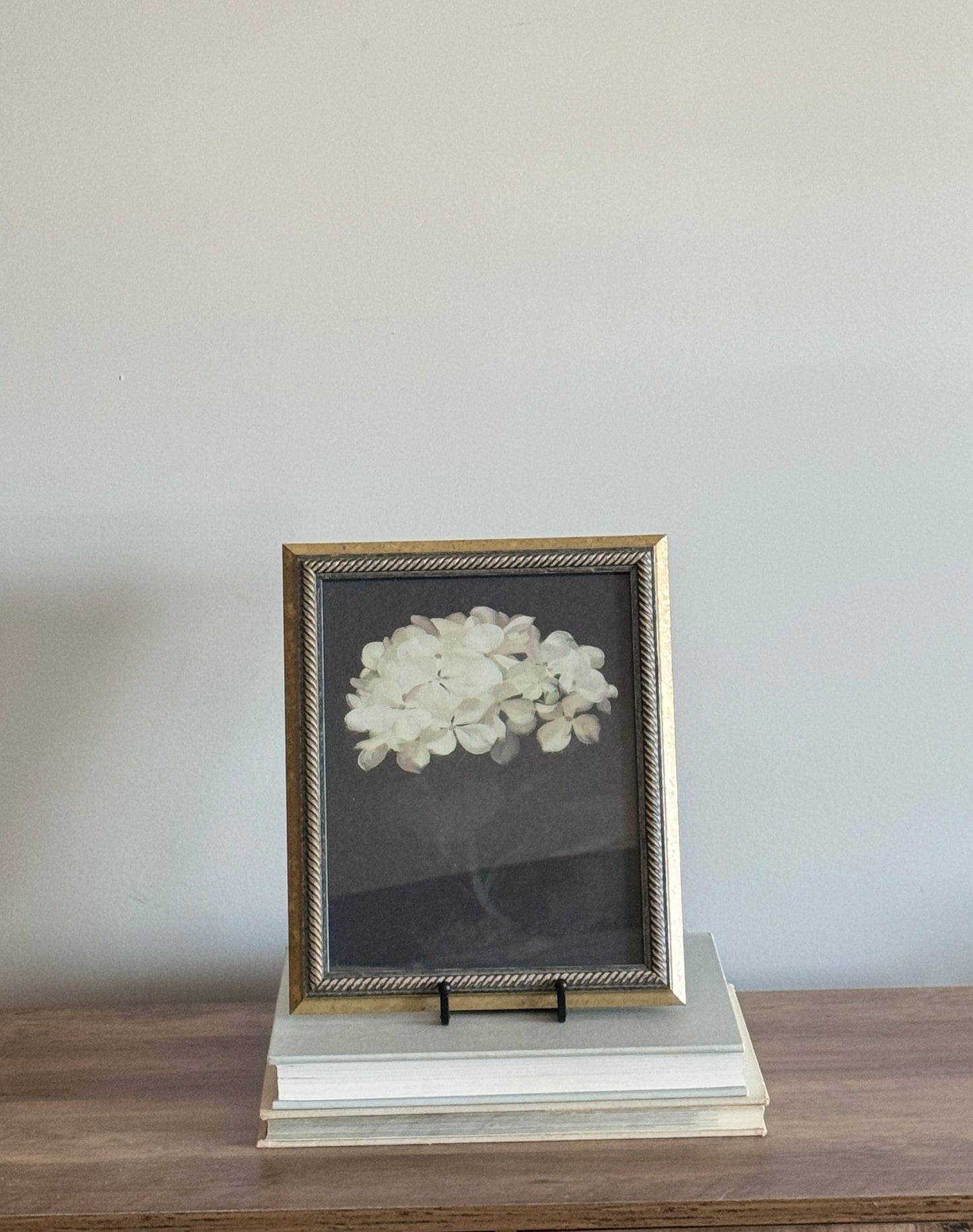 Hydrangea print in thrifted frame