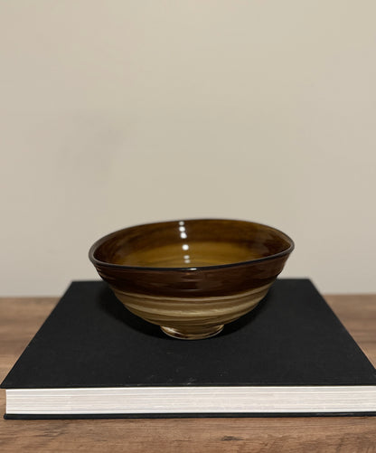 Blown glass bowl in brown shades