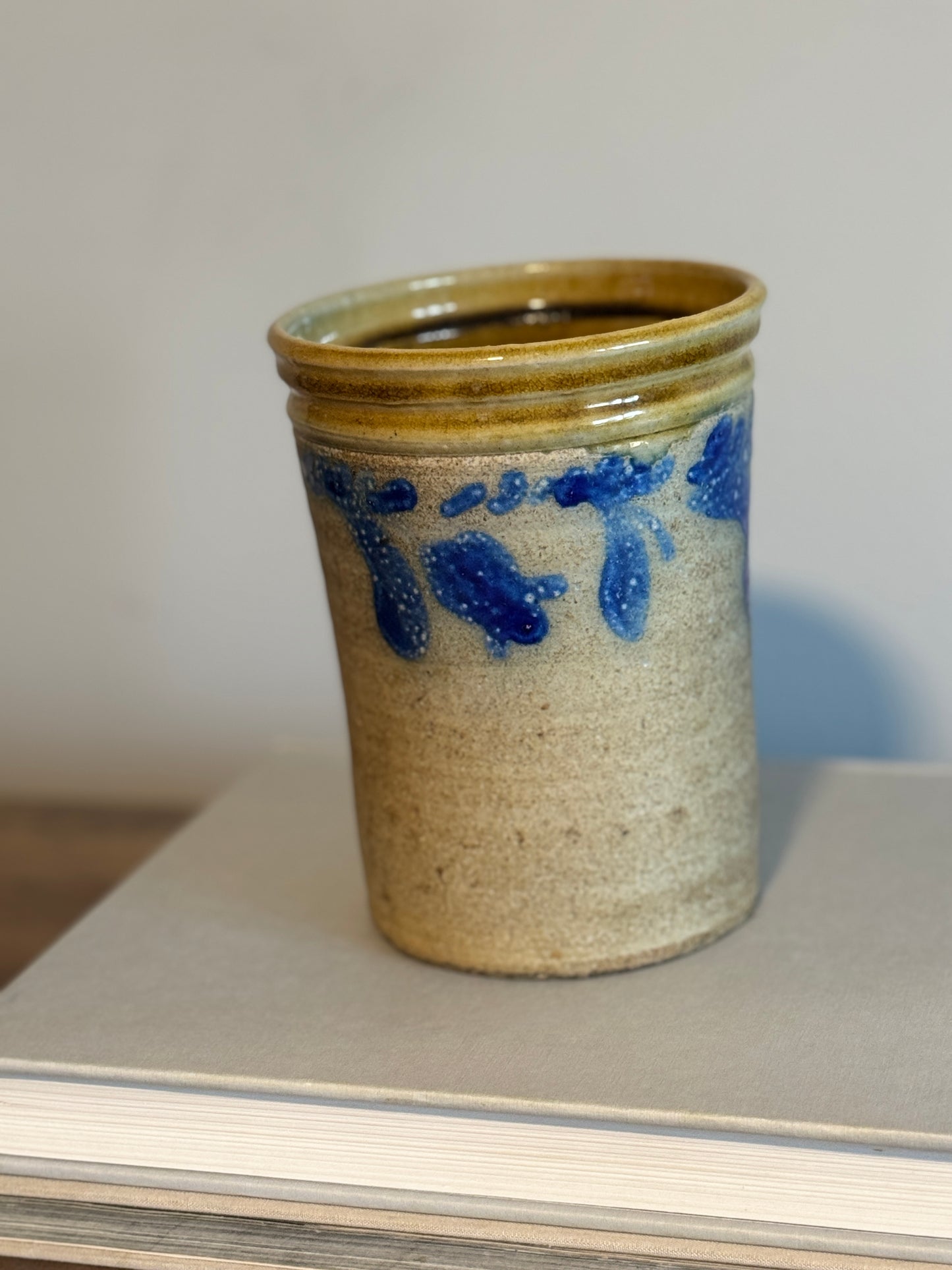 Glazed pottery crock