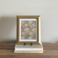 Green floral print in gold frame