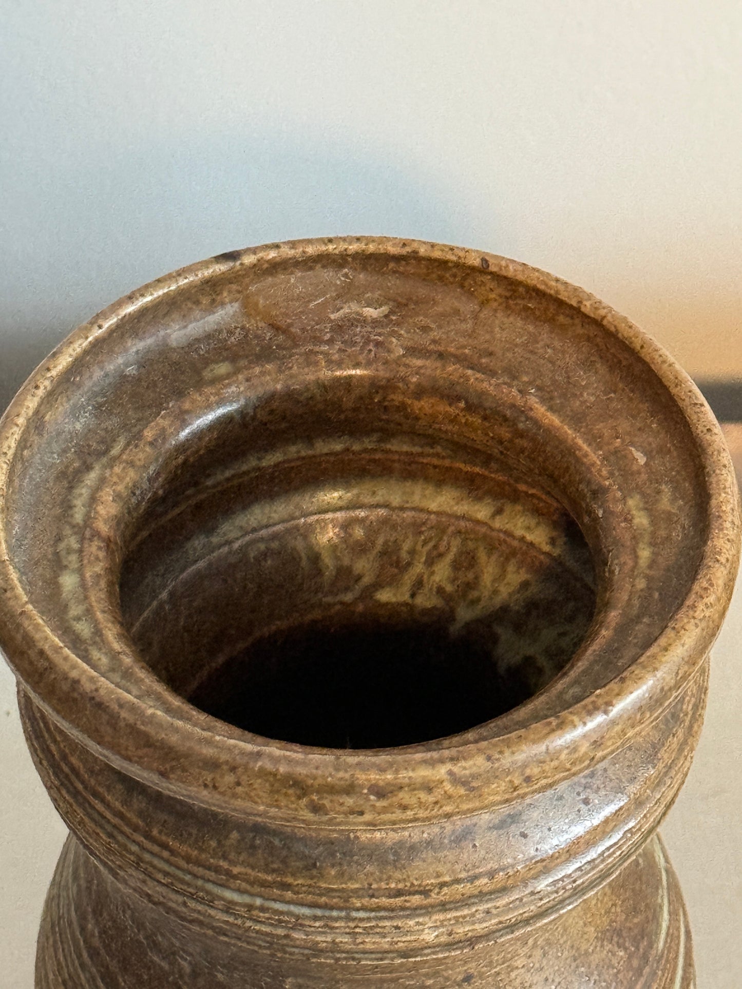 Vintage handmade pottery vase from 1975