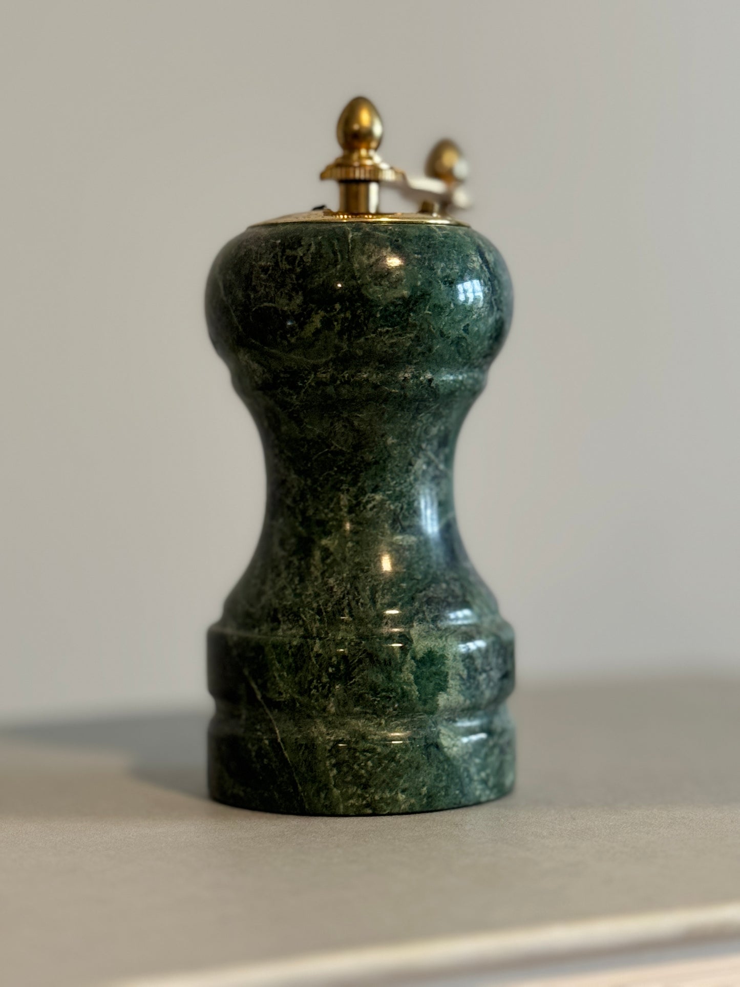 Green marble pepper grinder
