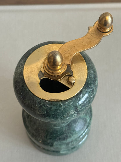 Green marble pepper grinder