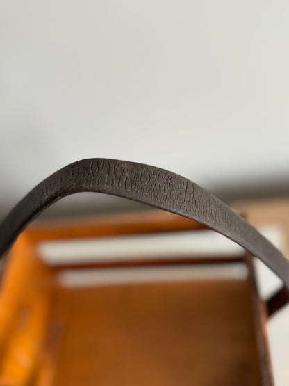 Wood and leather basket